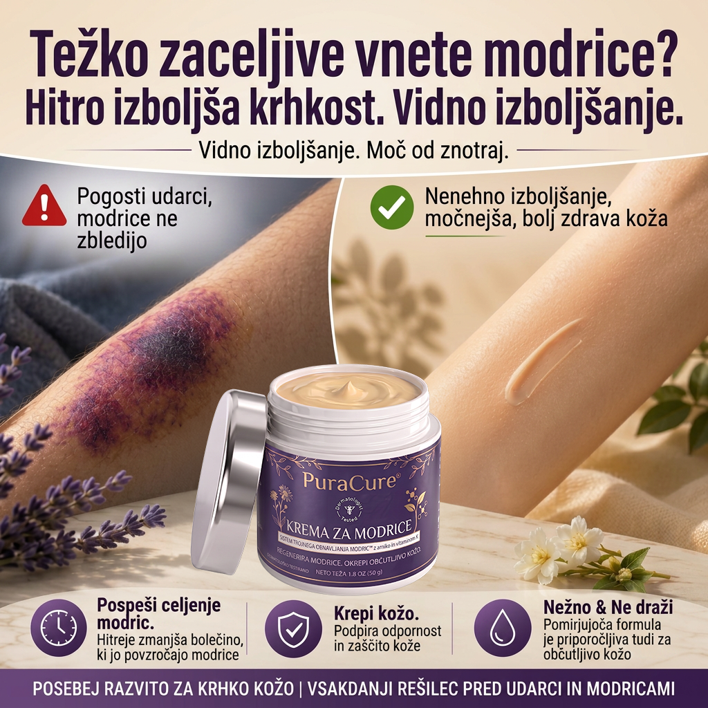 🥇🔥100K+ PRODAJ 💁‍♀️ – PuraCure® Krema za obnovo modric in krepitev kože